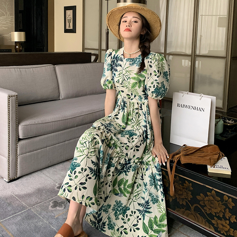 Retro Gentle Elegant Texture Young First Love Floral Dress