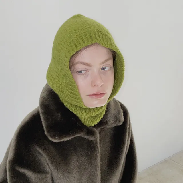 Korean Designer Models Containing 20 Wool Overhead Warm Wool Hats Mustard Green - Shop at LoveMi
