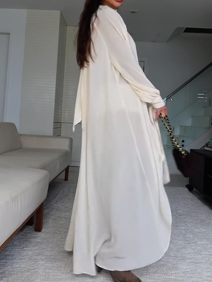 Asymmetric Turtleneck Cape Dress