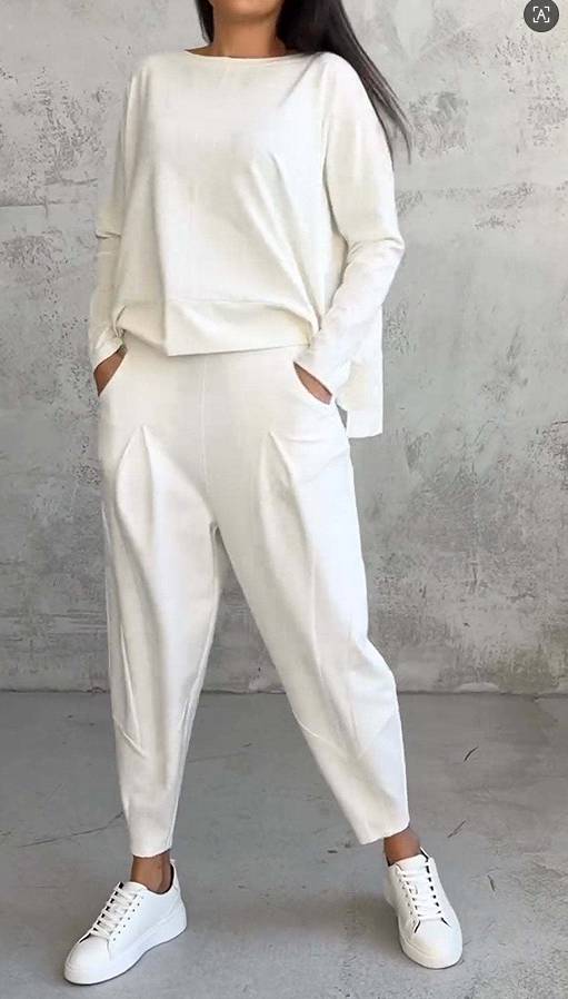 New Women's Irregular Design Long Sleeved Hoodie And Harem Pants Set