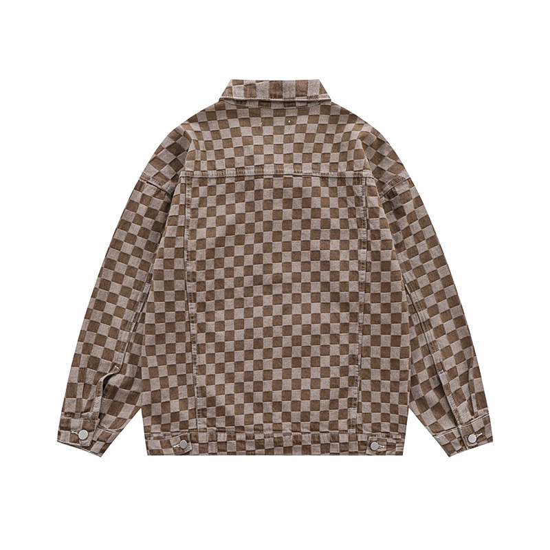 Men's And Women's Matching Checked Jean Jacket