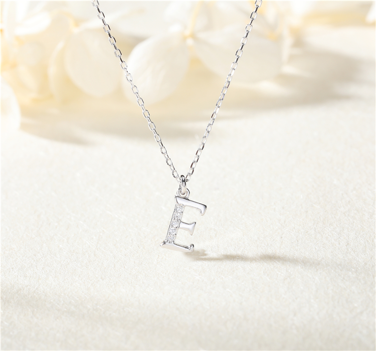 Sterling Silver Twenty Six English Letters Necklace For Women
