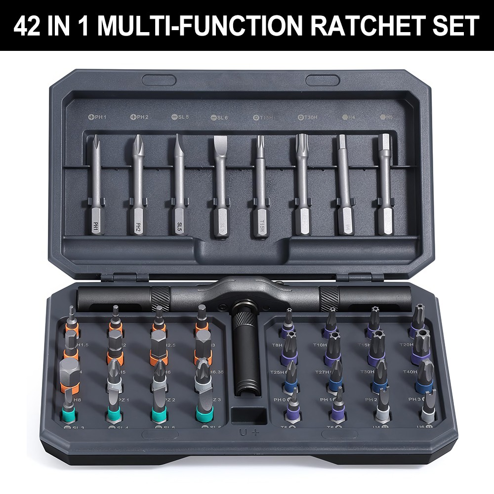 42 In 1 Magnetic Screwdriver Set DIY Ratchet Set,Multi Bit Drive — image 12