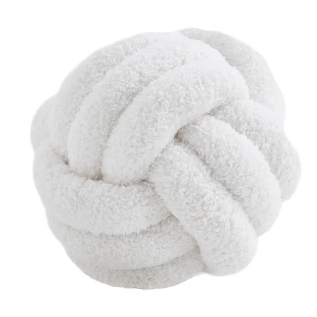 Simple Bedroom Sofa Knotted Ball Pillow White - Shop at LoveMi