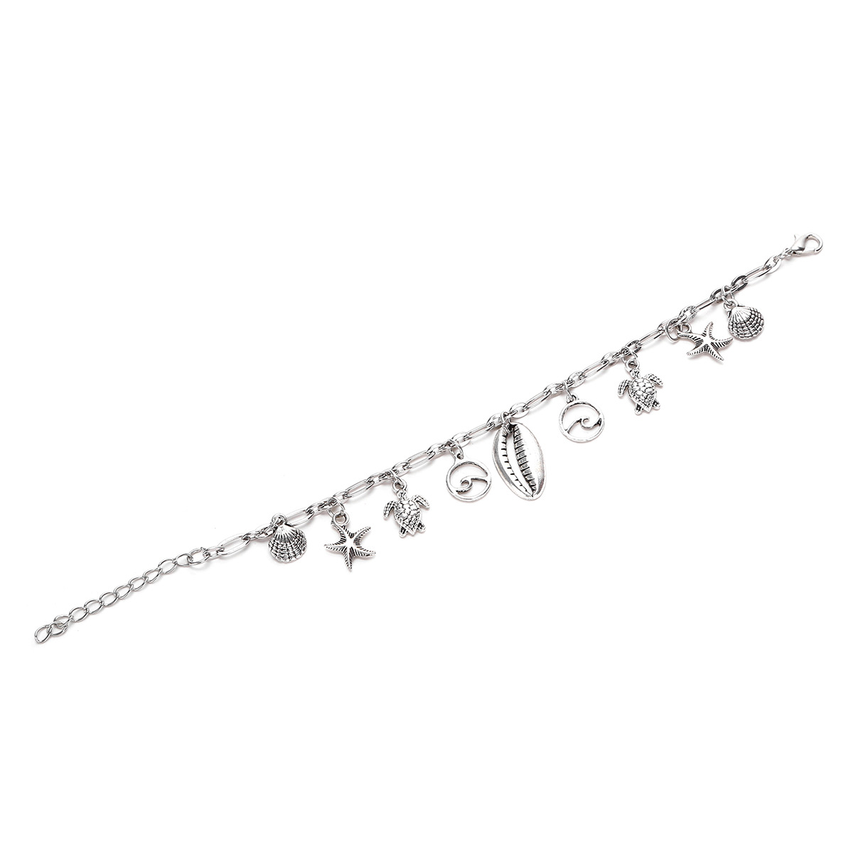 Starfish Ocean Wave Shell Tortoise Pendant Anklet Female