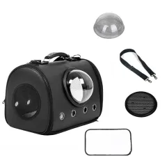 Cat Bag Space Capsule To Go Out And Portable Large-capacity Portable Diagonal - Black - View 1