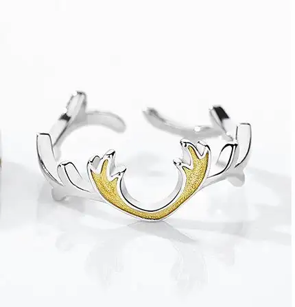 A Deer Has You Couple Ring Men's And Women's Sterling Silver