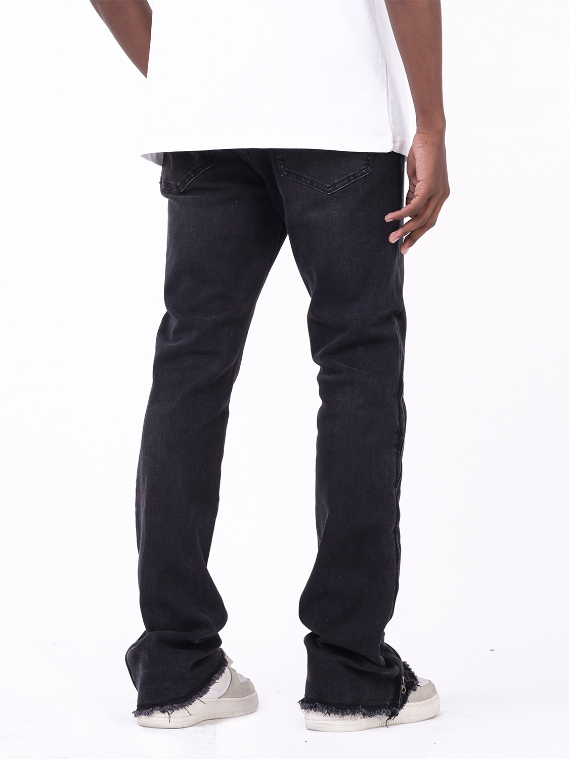 Casual Denim Trousers Mid Waist Elastic