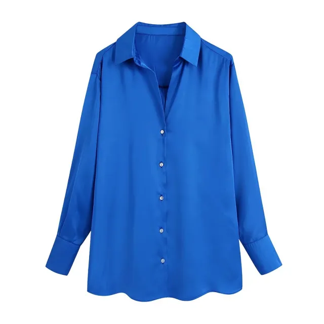 New Women's Street Fashion Urban Casual Shirt Klein Blue - Shop at LoveMi