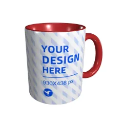 Full Double Color Smooth Body Mug - Red - View 1