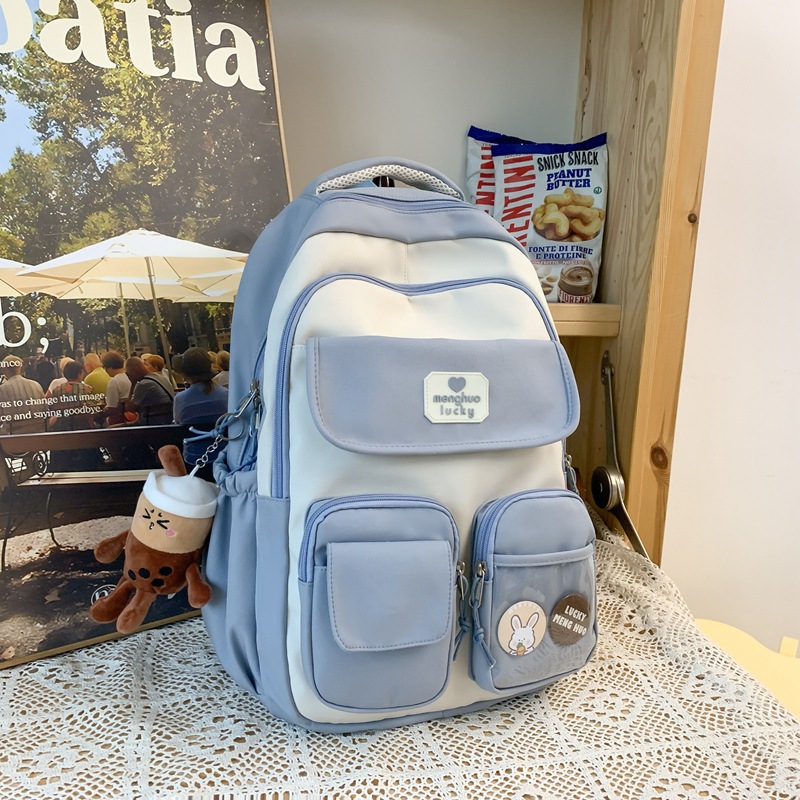 Cute Campus Preppy Backpack Large Capacity Multi-pocket Bags Women Primary Junio - Picture 12 of 18