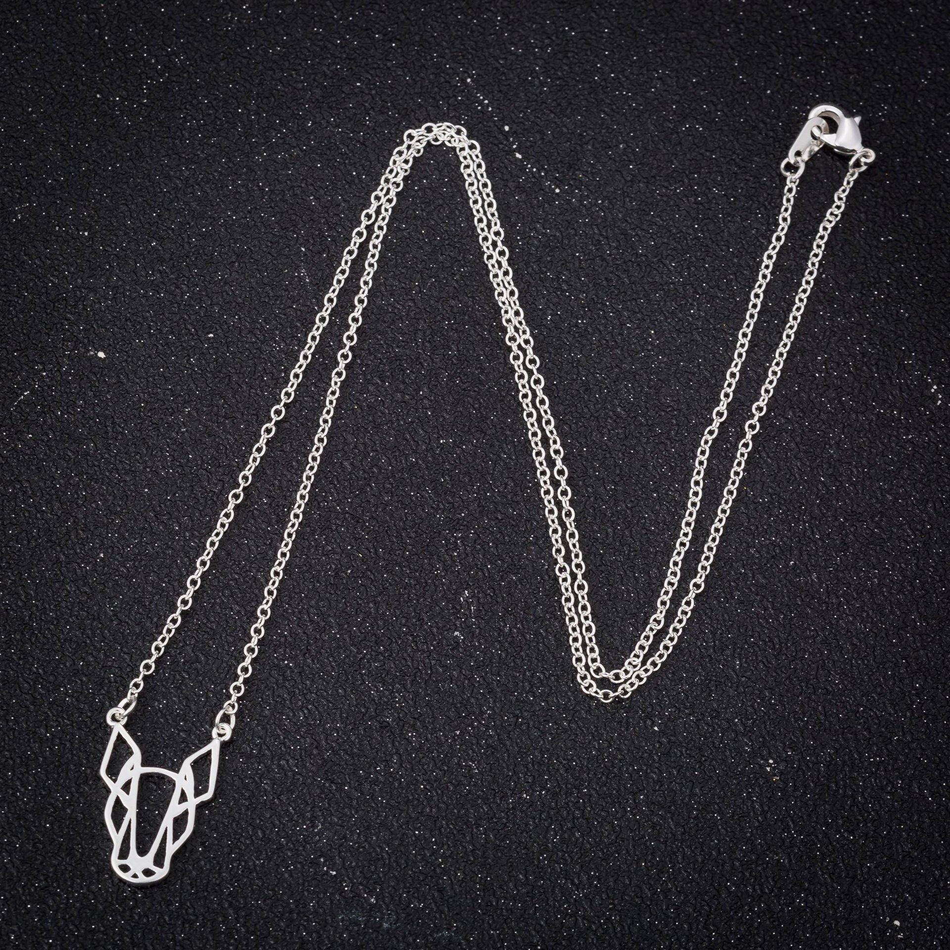 Characteristic Cutout Animal Pendant Bull Head Necklace