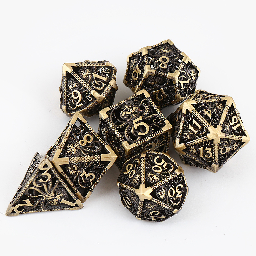 Title 1, Copper Hollow Metal Dice Suit Polyhedron