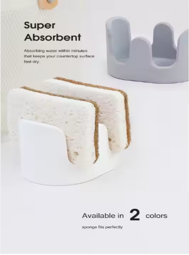 Diatom Mud Sponge Rack Kitchen & Bathroom Sink Caddy For Sponges Scrubbers