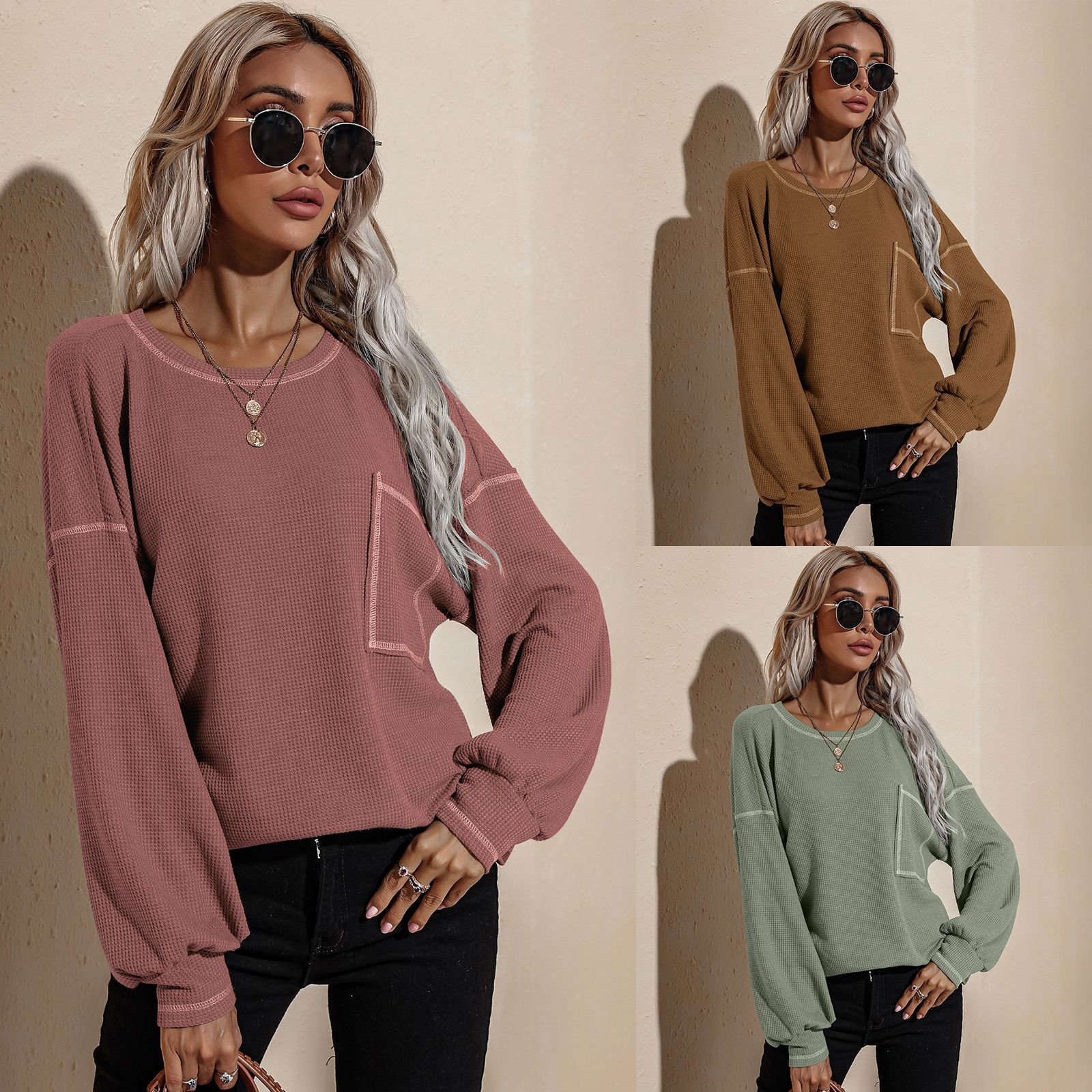 Long Sleeve Loose Top Bat Sleeve Sweater