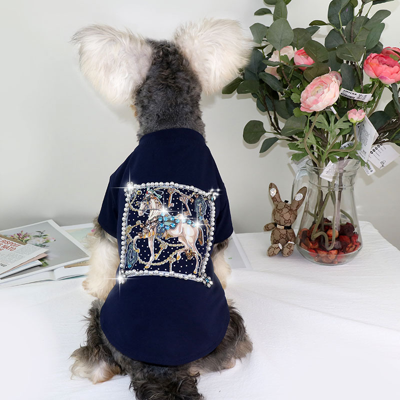 Title 5, Schnauzer Teddy Zomer T-shirt Dun Witte Paard I...