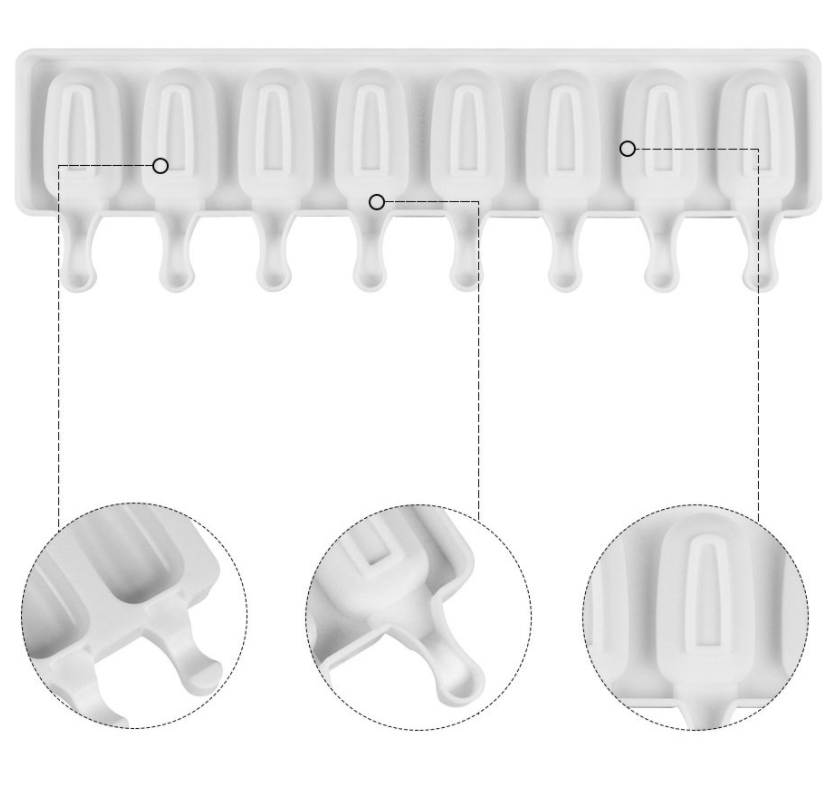 Title 3, Ice Cream Mold Of 8-grid Silica Gel Ice Cream