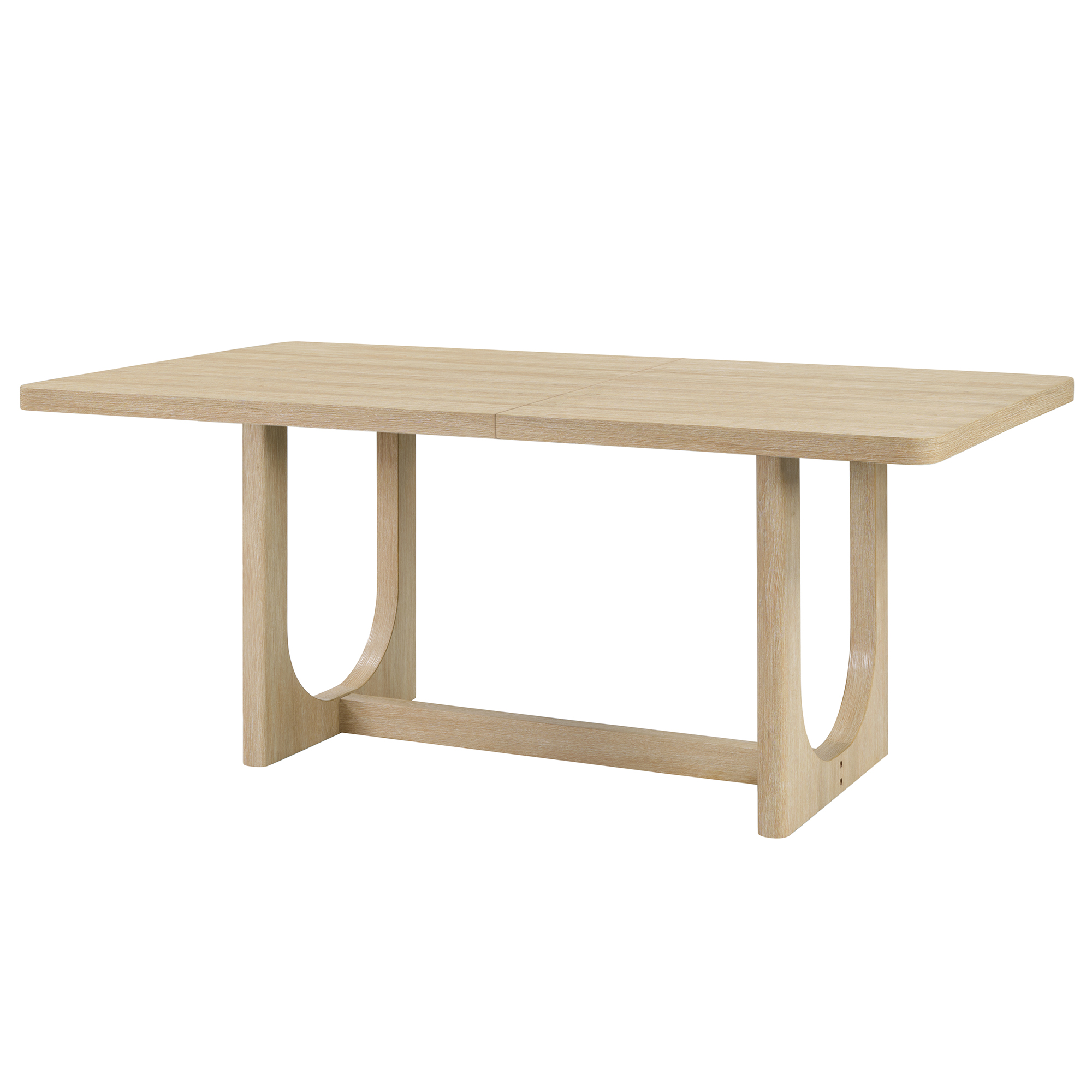 7-Piece Dining Table Set for 6, 68 Inch Rectangular Kitchen Table with 6 Upholstered Chairs, Natural Wood Dining Room Furniture Set with Sturdy U-Shaped Frame for Family, Apartment, Dining Room — foto 7