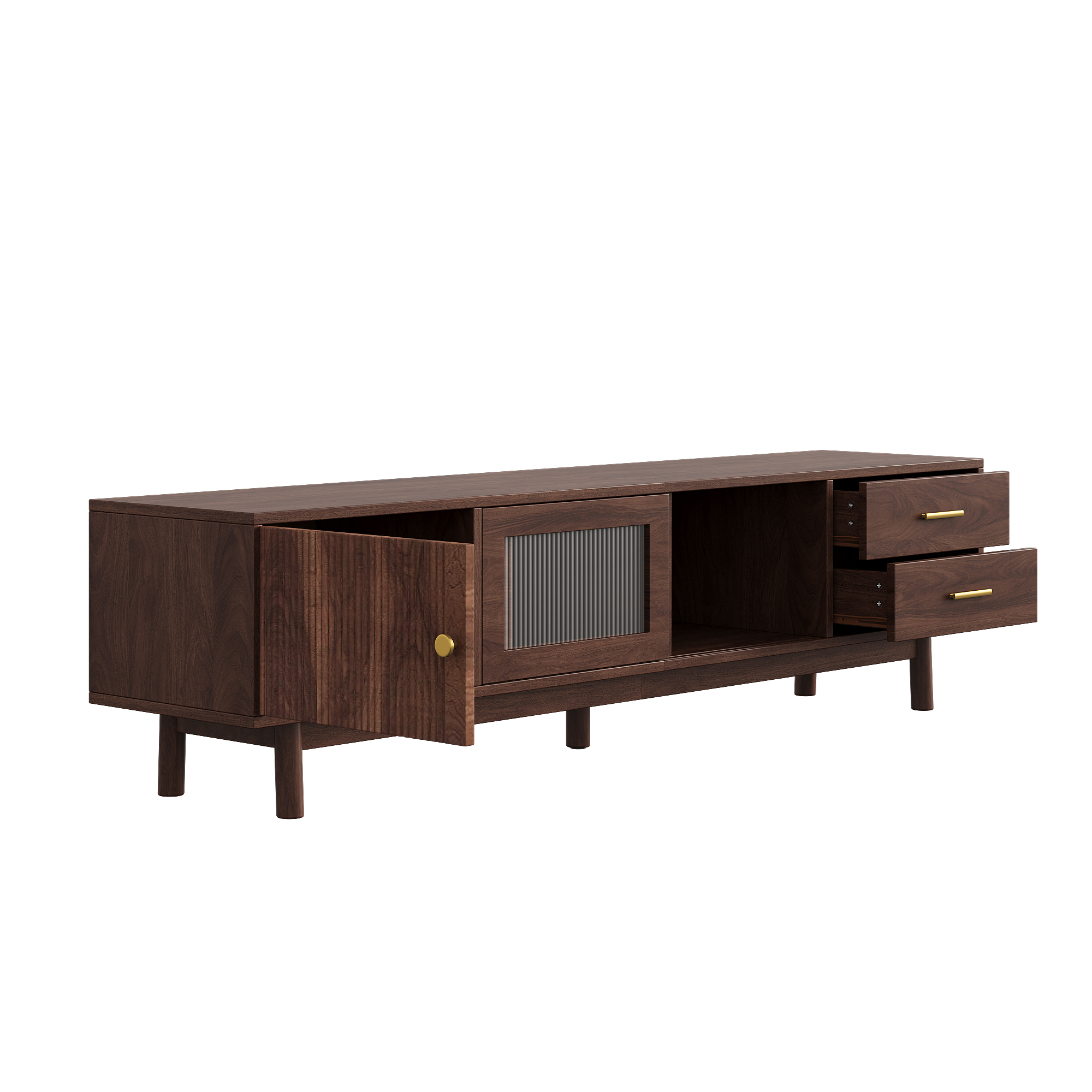 Glass Sliding Door TV Stand