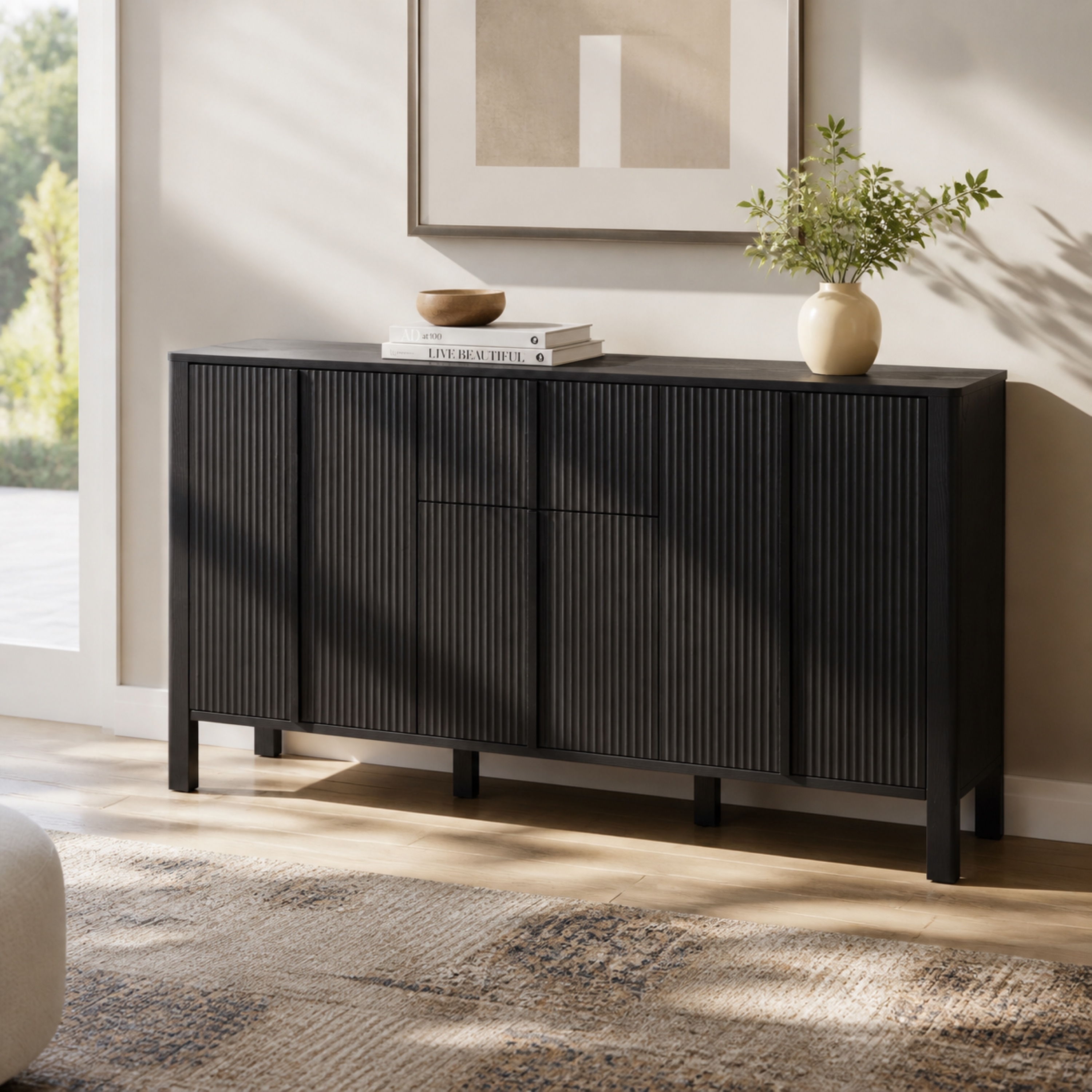 Black Sideboard Credenza, picture 2 of 5