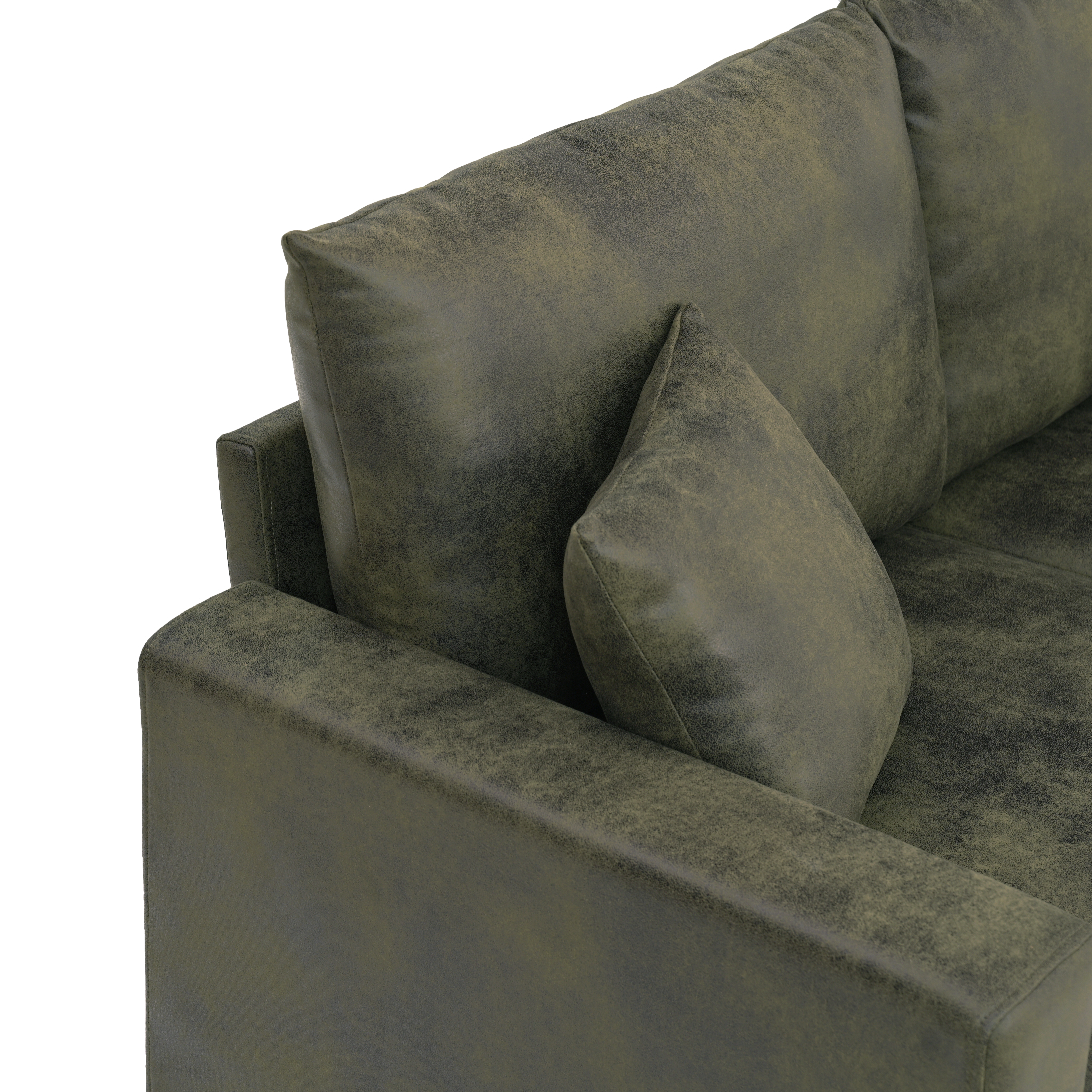 This 69-inch two-seater sofa features a Foil fabric and comes with two throw pillows, offering a comfortable seating experience suitable for any setting. — foto 4
