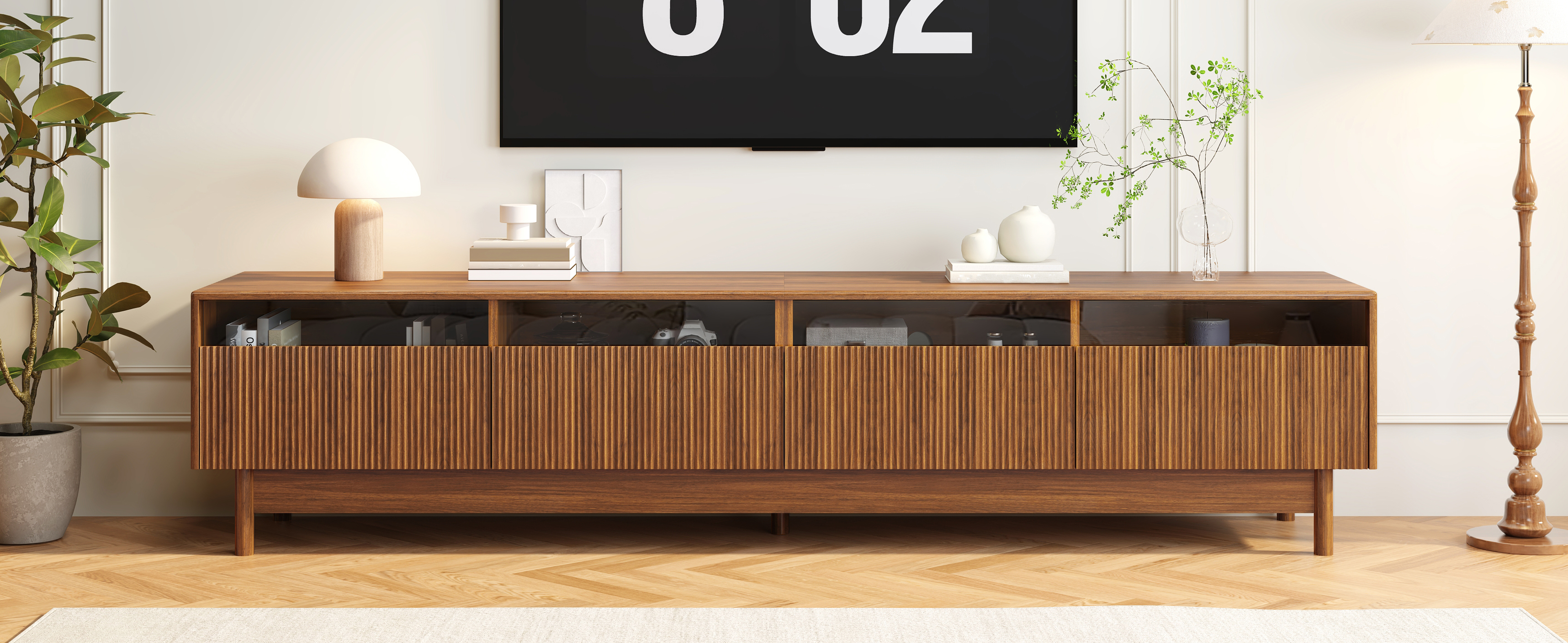 Wood TV Stand, picture 3 of 5