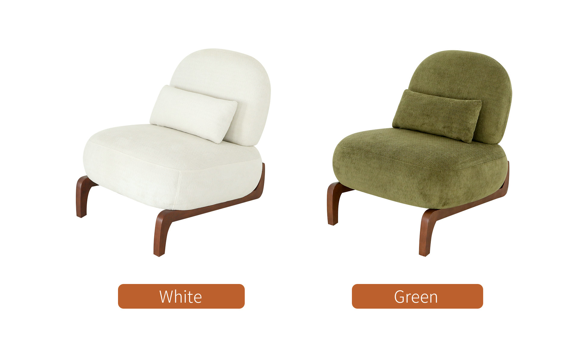 Cute Accent Chair with Solid Wood Legs, Velvet Living Room Chair with Soft Cushion, Cozy Bedroom Chair, Comfy Armless Reading Chair for Apartment, Waiting Room, Balcony (Green) — foto 5