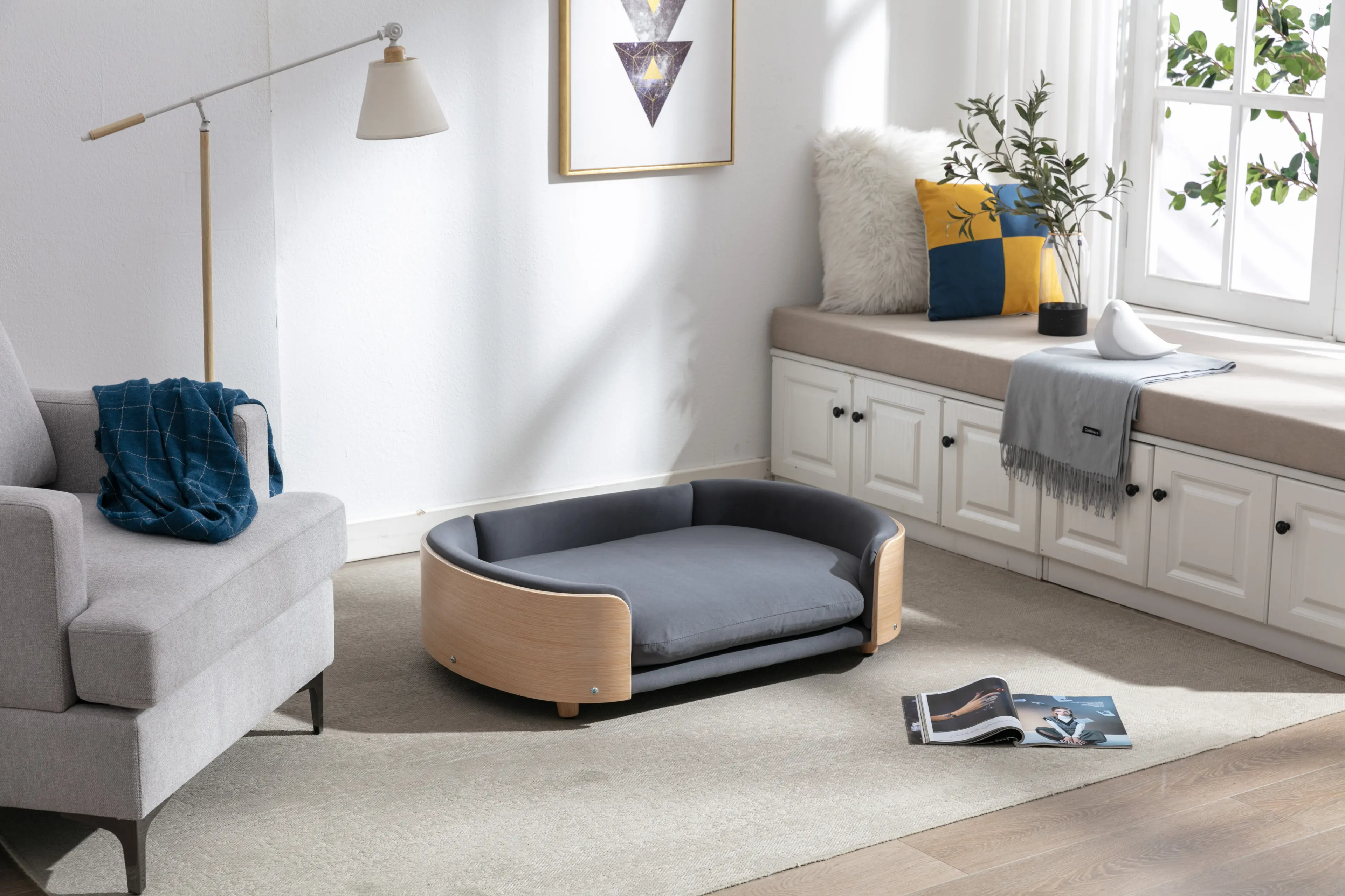Scandinavian style Elevated Dog Bed Pet Sofa