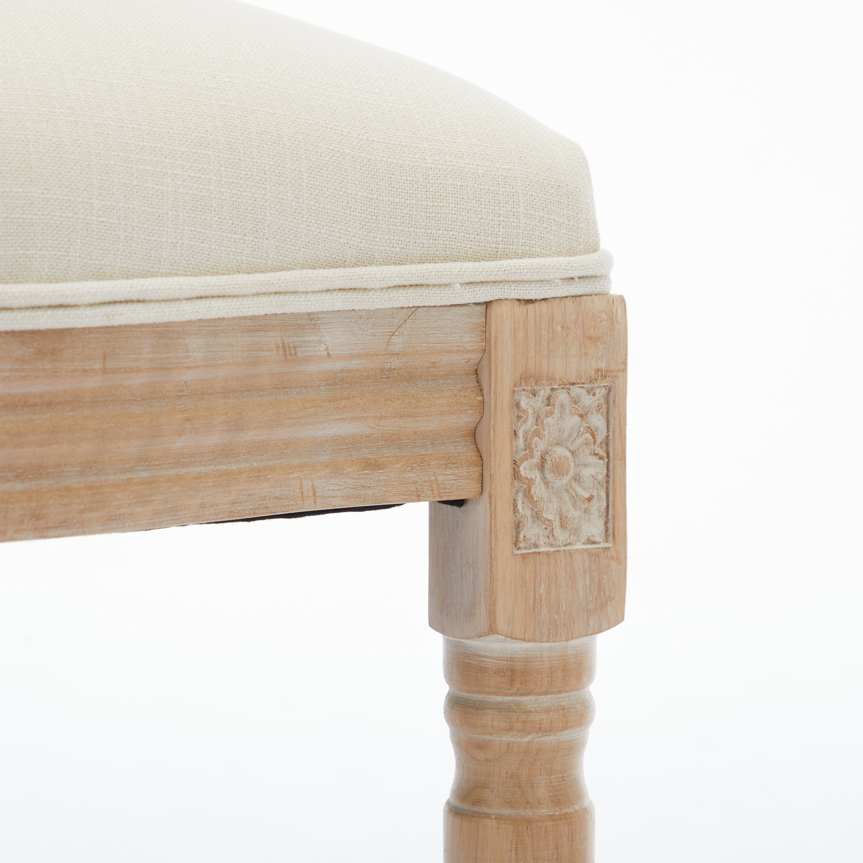 Solid Wood Bar stools Set of 2, Classic French Country Wooden Barstools with Upholstered Seating — foto 3