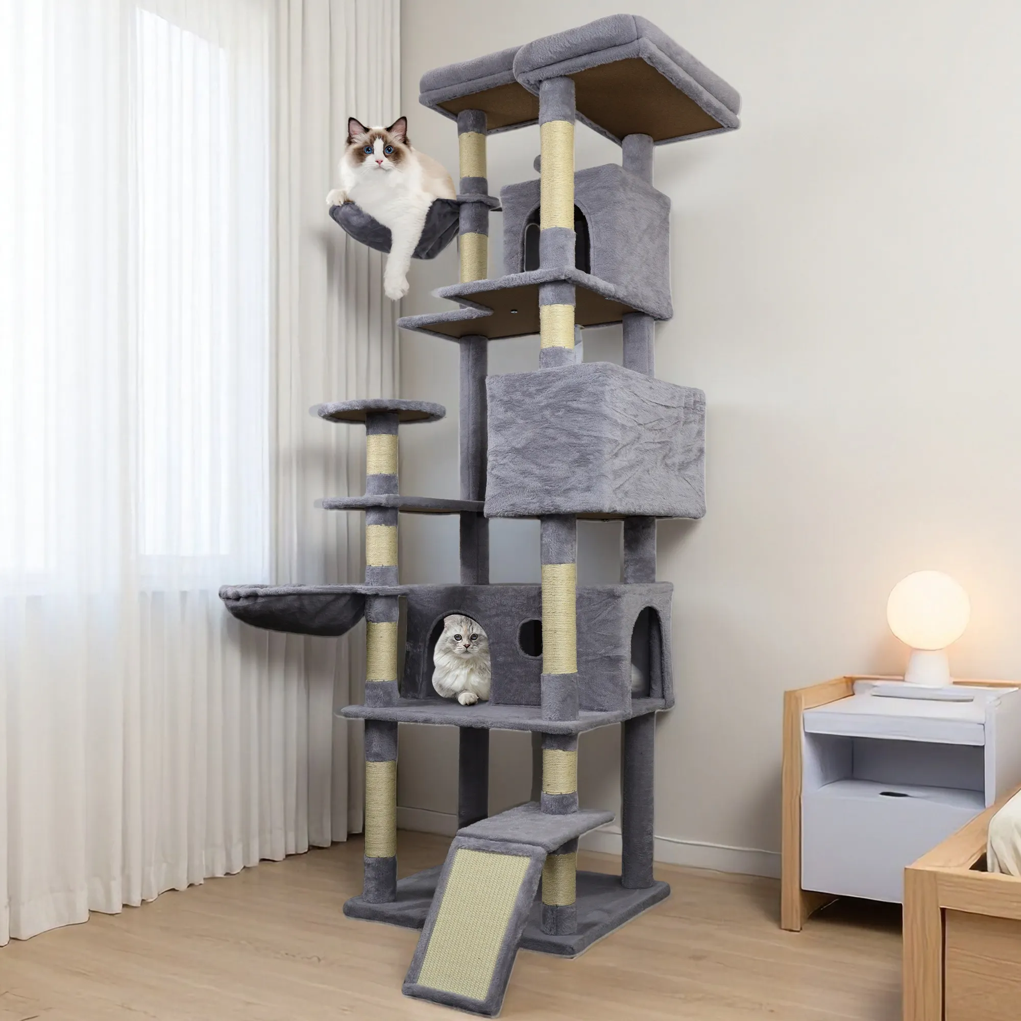 84.6 in Dark Gray Cat Tree Tower