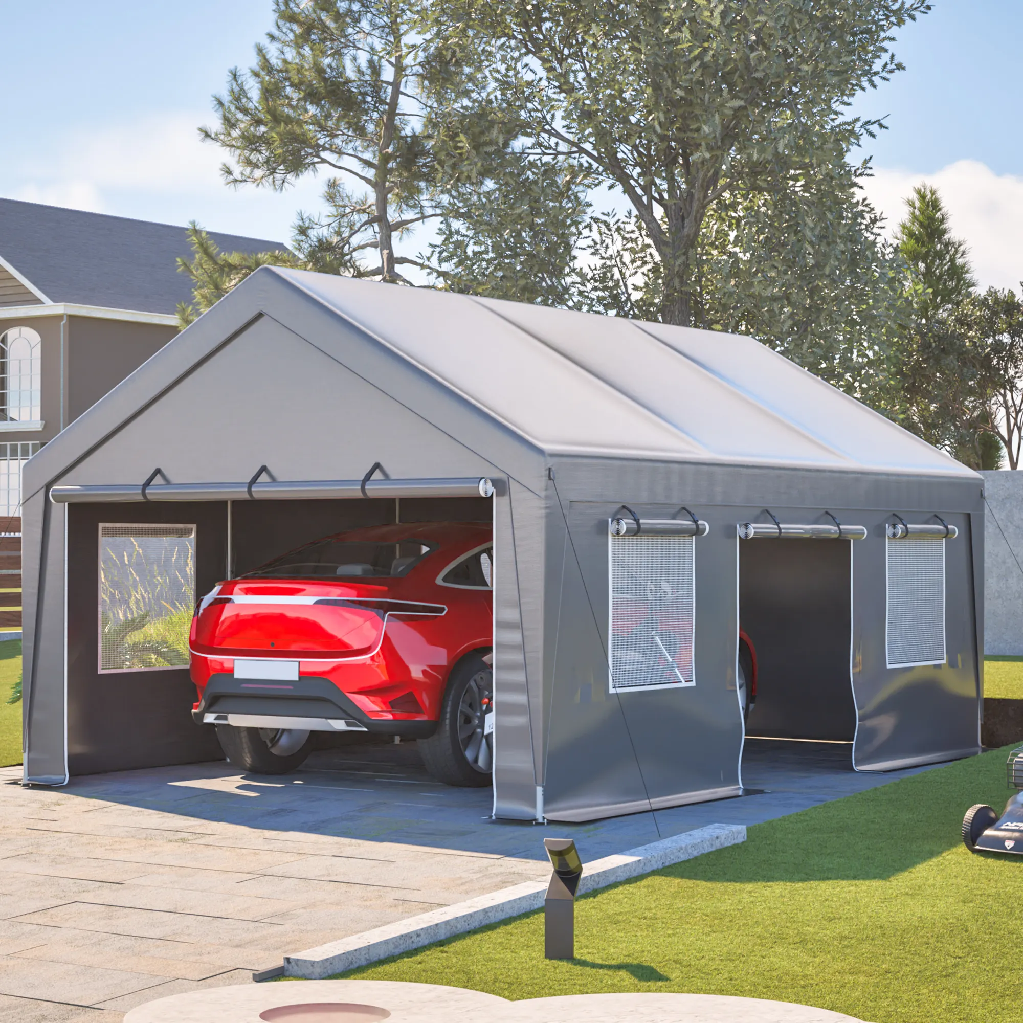 13'x20' Canopy with 2 Roll-Up Doors, Waterproof