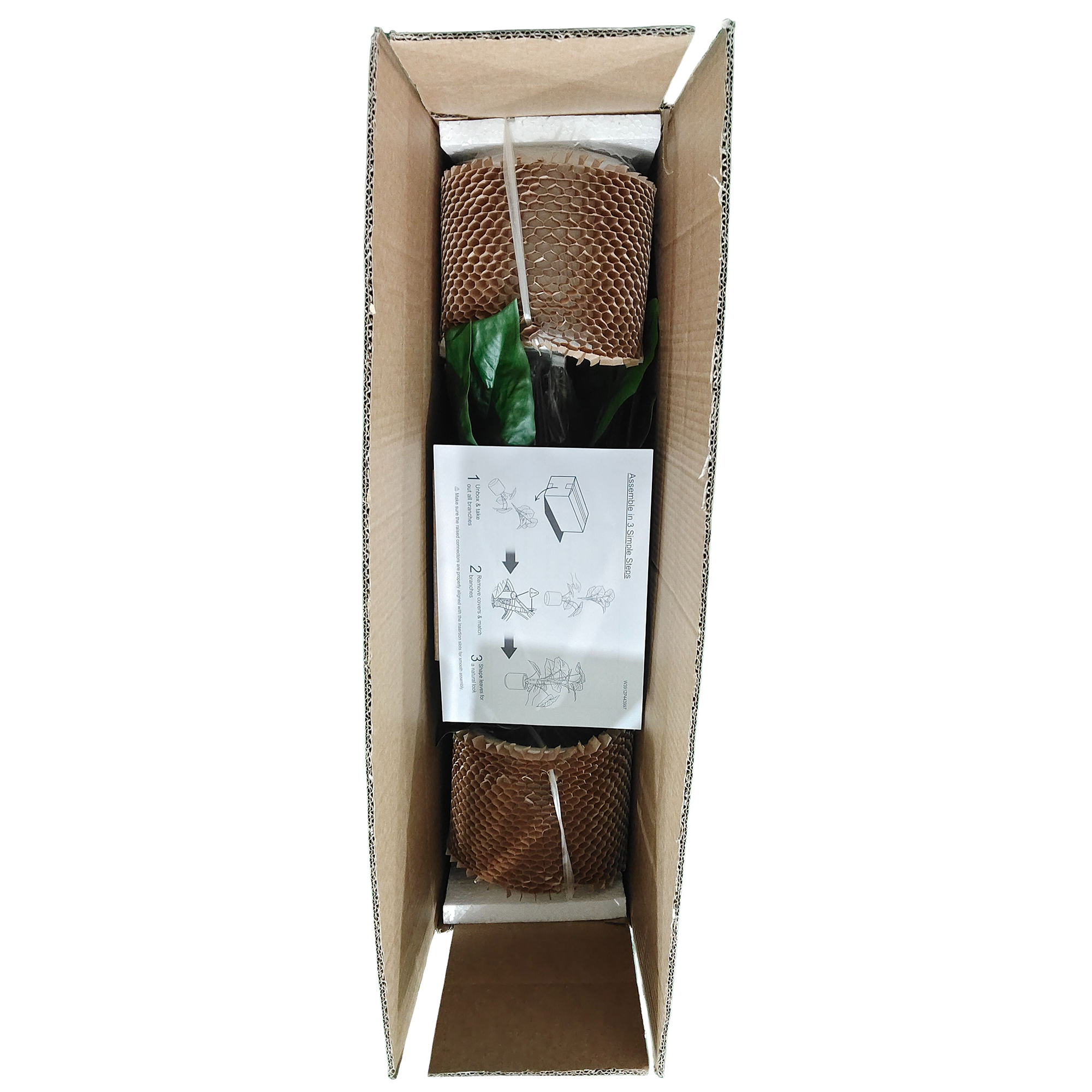 30'' Artificial Tropical Alocasia Leaf Plant With White Pot 2pc/set — foto 4