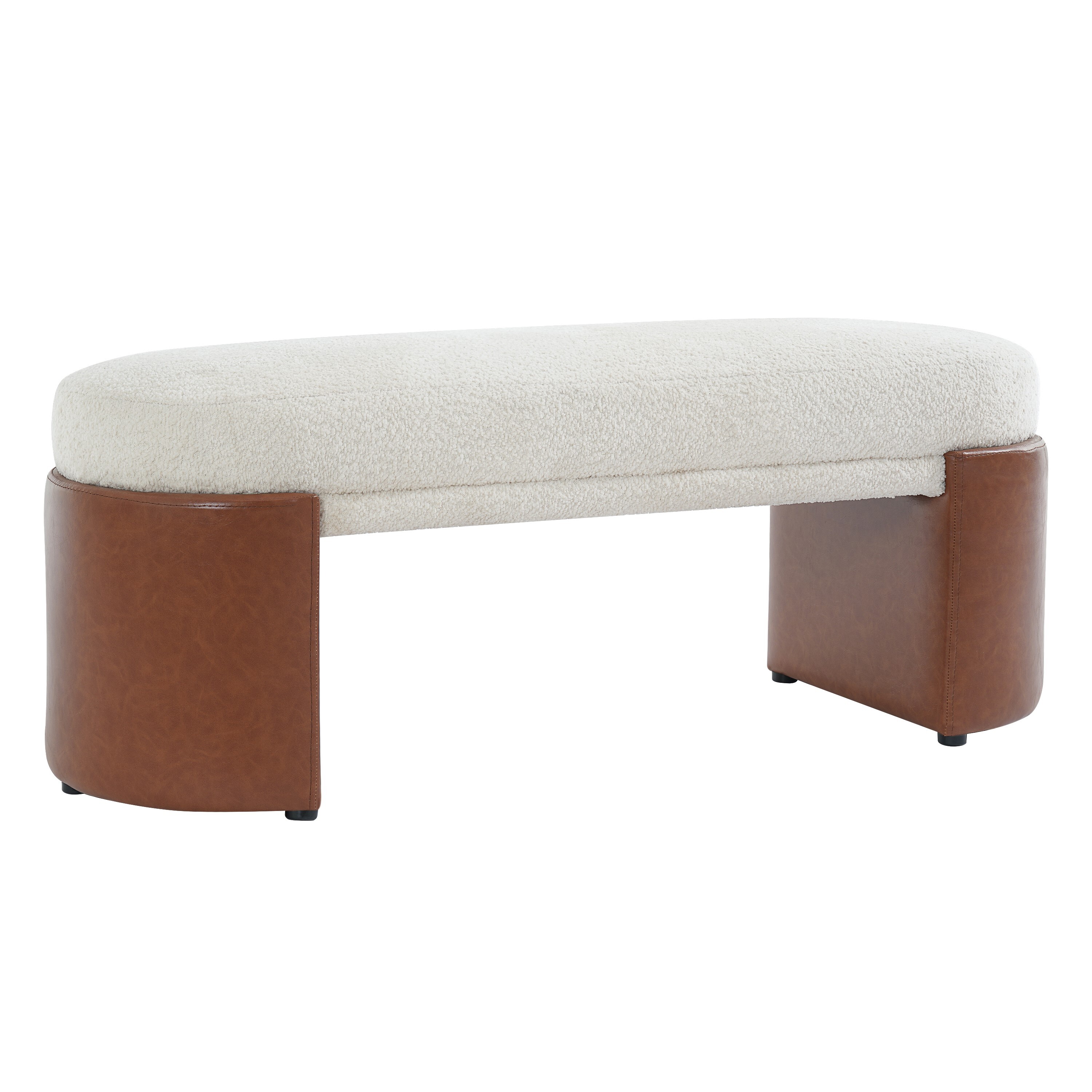 Boucle Upholstered Dining Bench, picture 2 of 5