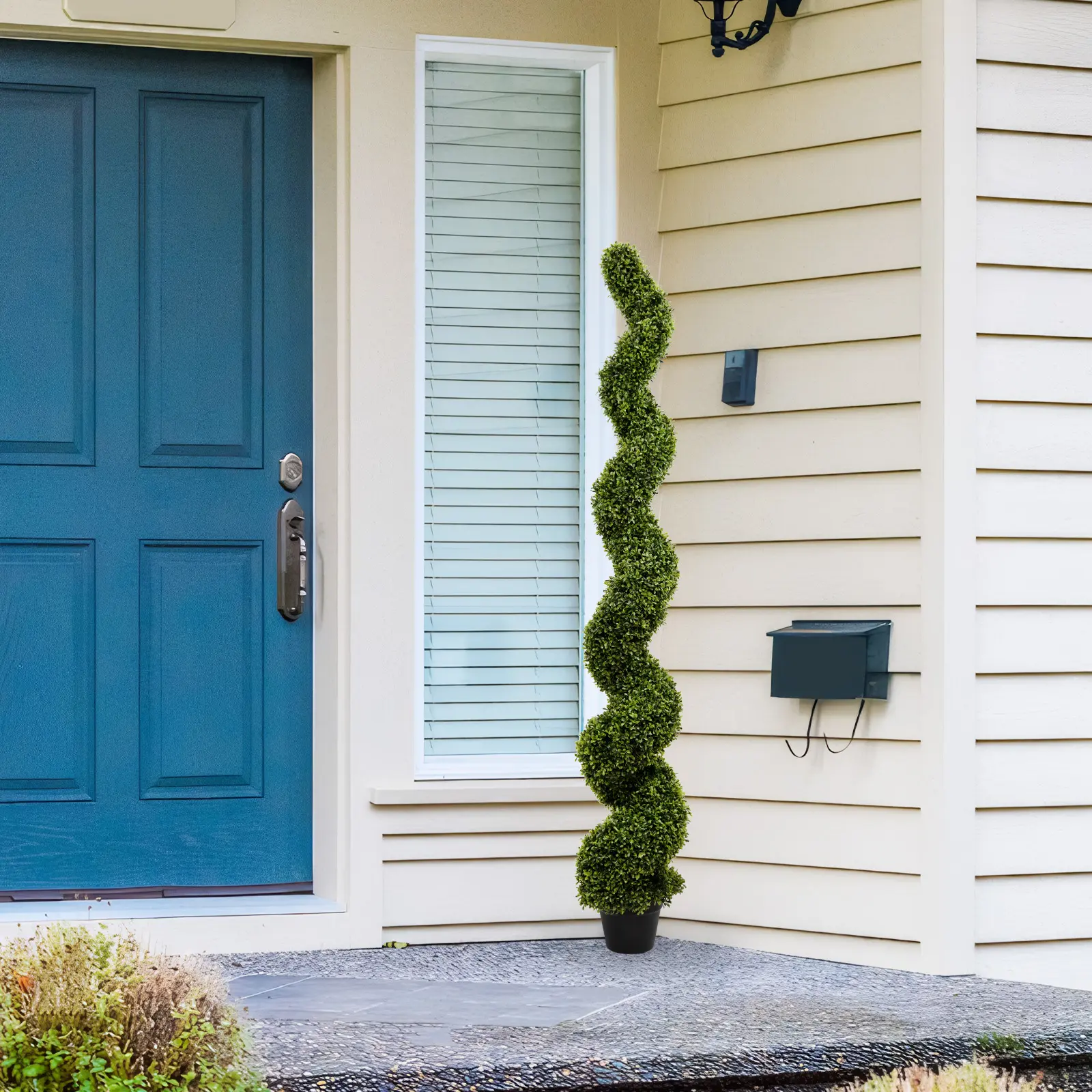 6FT Spiral Topiary Trees Artificial Outdoor Faux