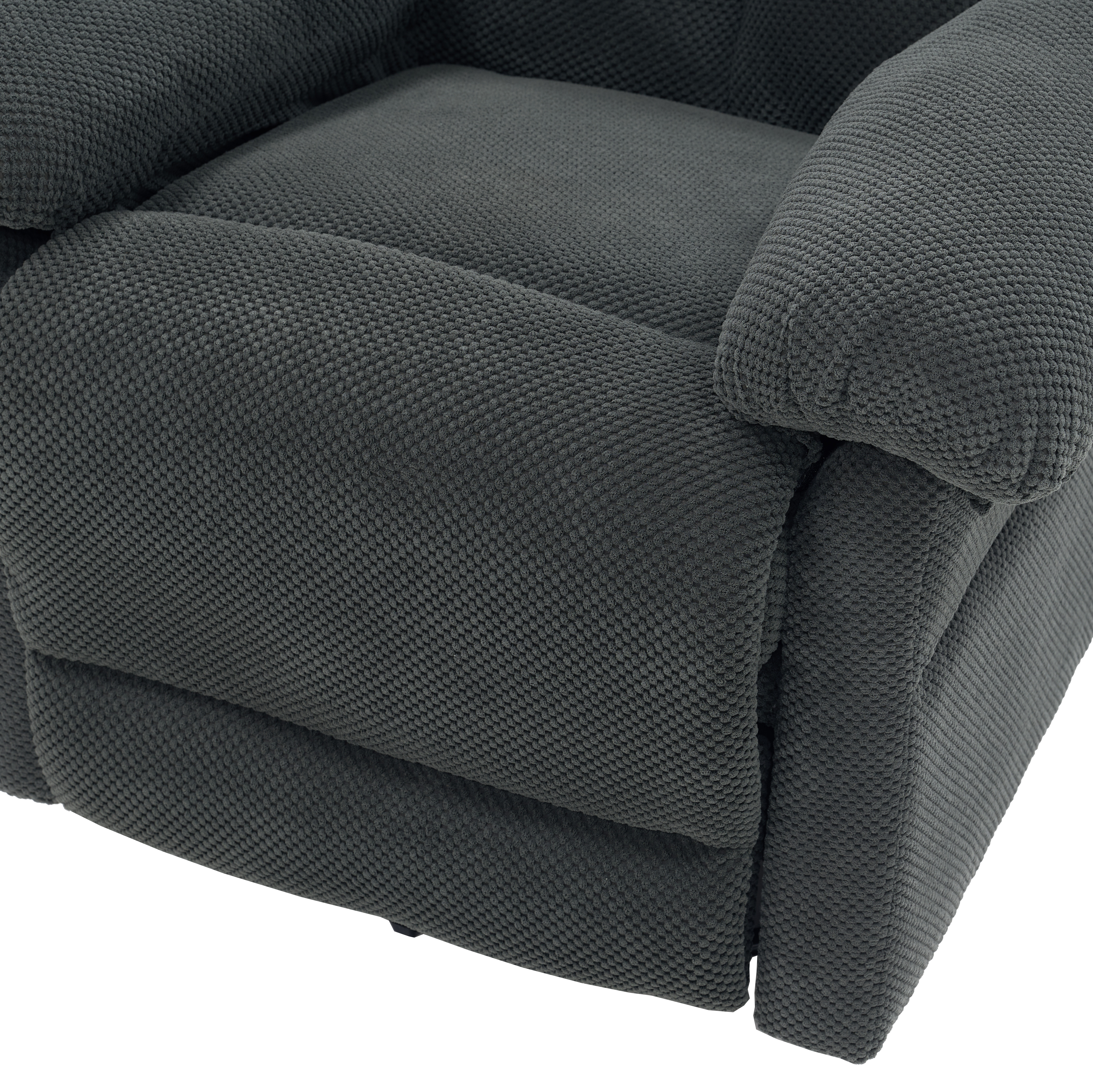 Modern Swivel Rocker Recliner Chair, Manual Overstuffed Glider Armchair with Textured Fabric for Living Room and Nursery — foto 5