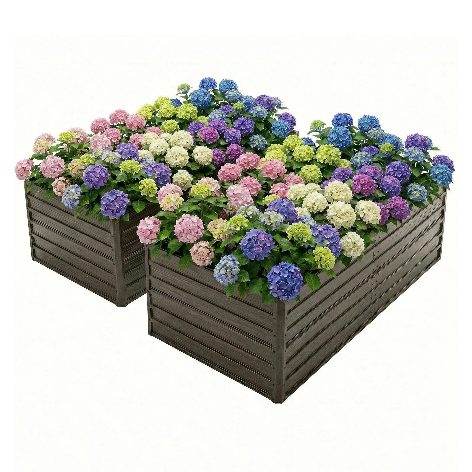 Double the Beds, Harvest! 8x4x2 FT Woodgrain
