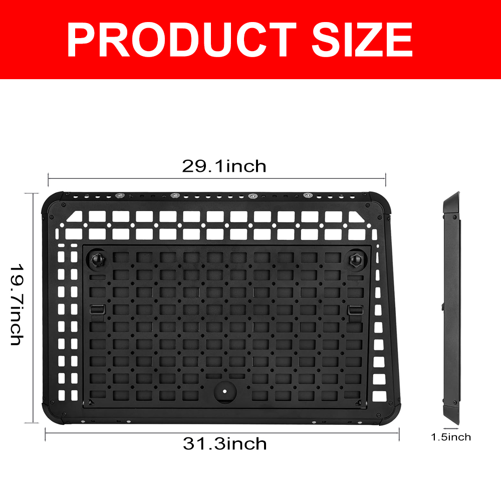 Rear Window Storage MOLLE Panel Flank Kit With Fold Down Stable Worktable for MOLLE Accessories, Tactical Storage Panel Fits Jeep Wrangler JL 4 Doors 2018–2026, Driver Side (Left) — foto 6