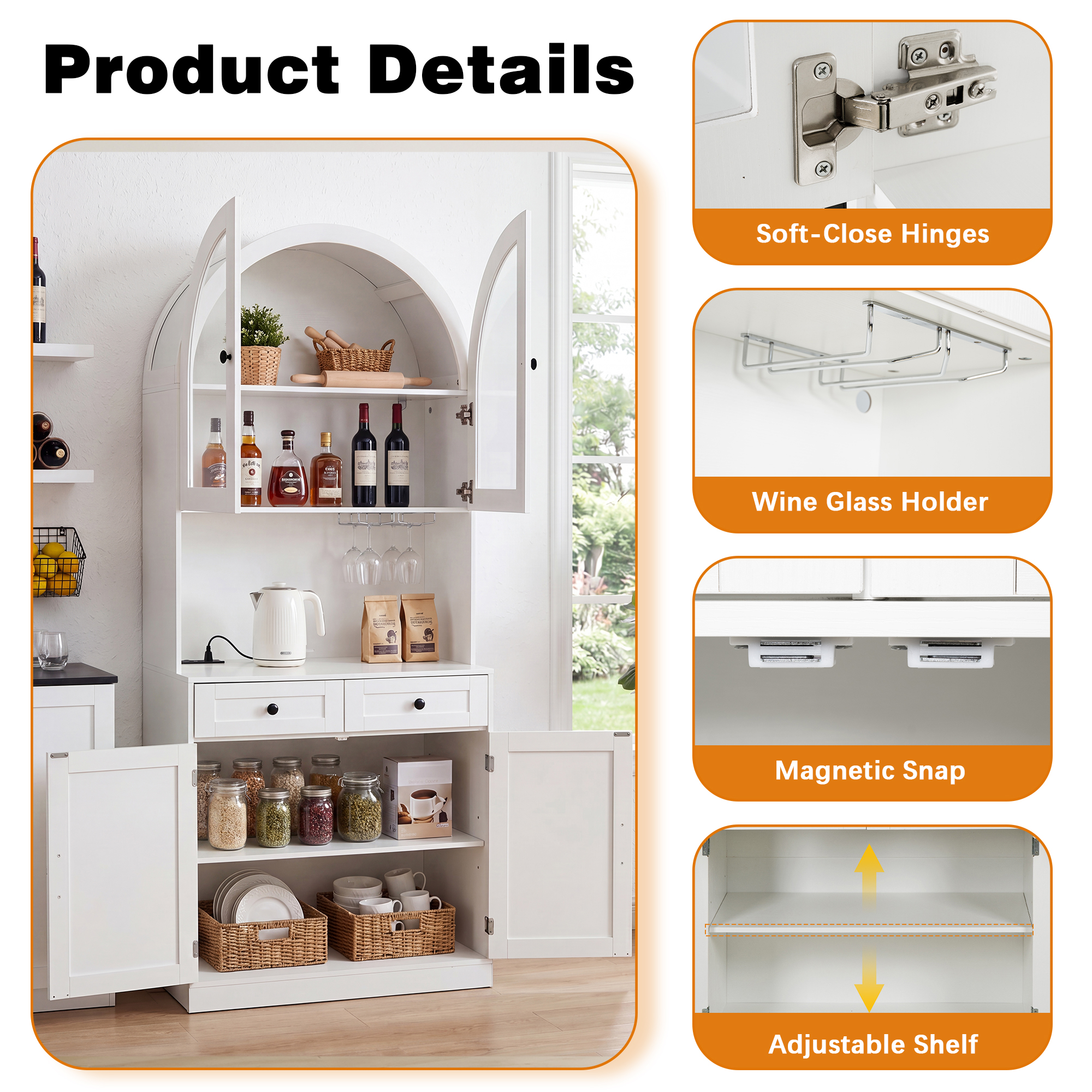 Tall Arched Pantry Cabinet, picture 4 of 5