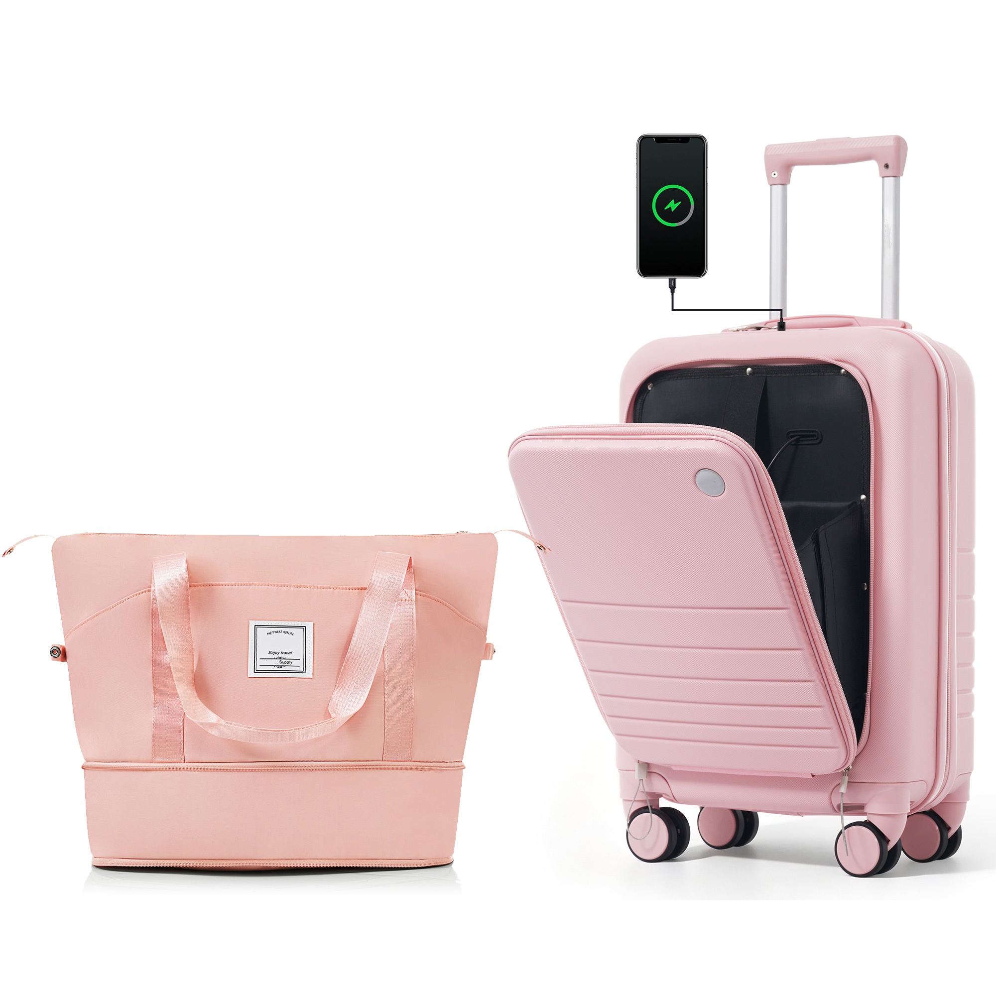 Front Opening 20-Inch Carry-On Luggage