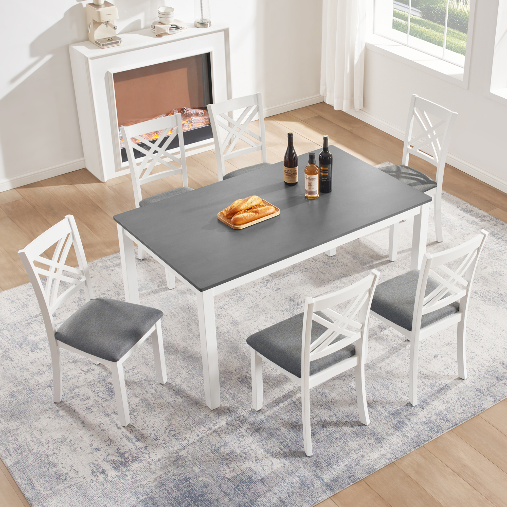 7-Piece Wood Dining Set, picture 2 of 4