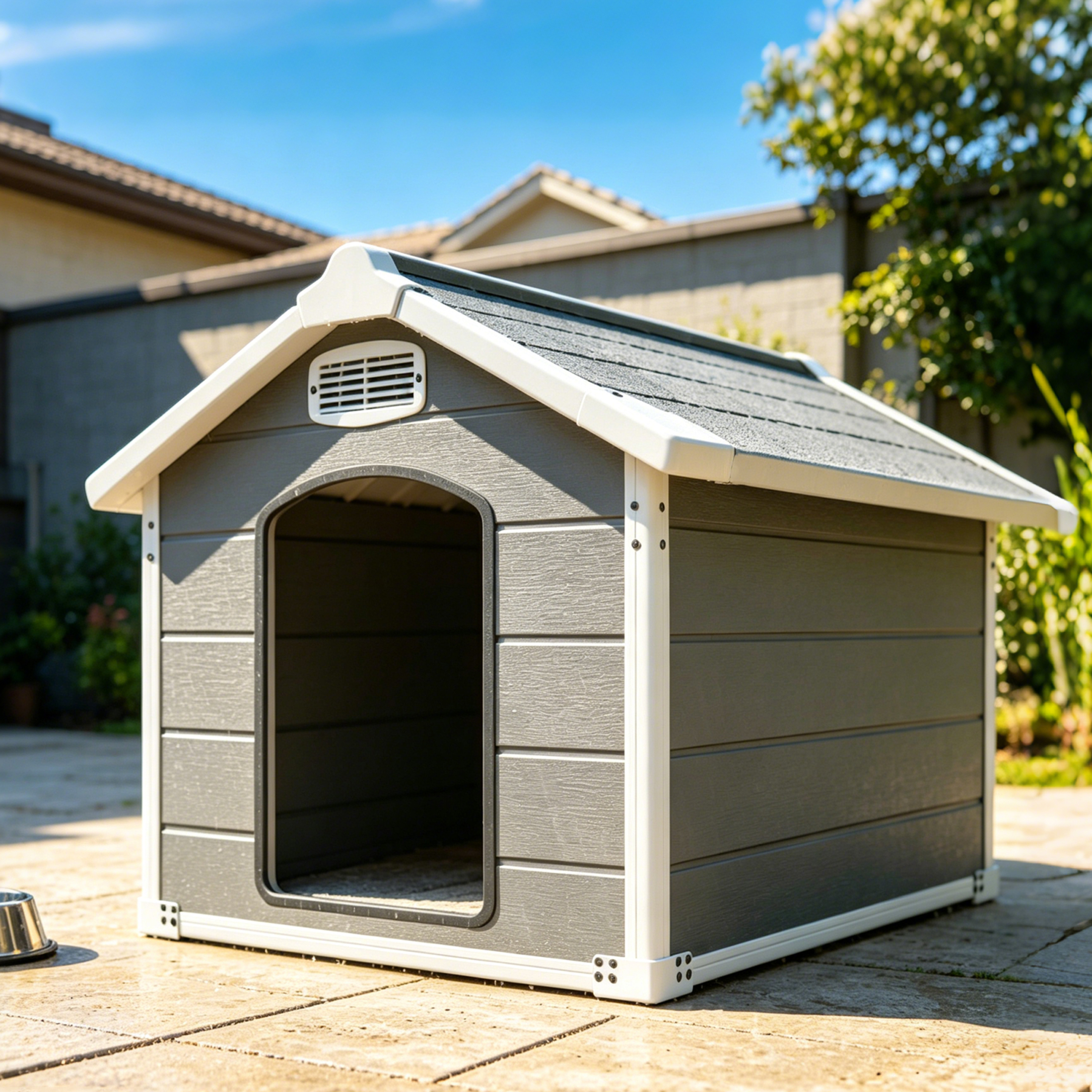 50.5" Large Dog House for Large Breeds, Outdoor Indoor Heavy Duty Pet House, Waterproof UV Protected, Scratch Resistant Double-Wall PP Board, Front & Rear Vents – Easy Clean & Washable — foto 8