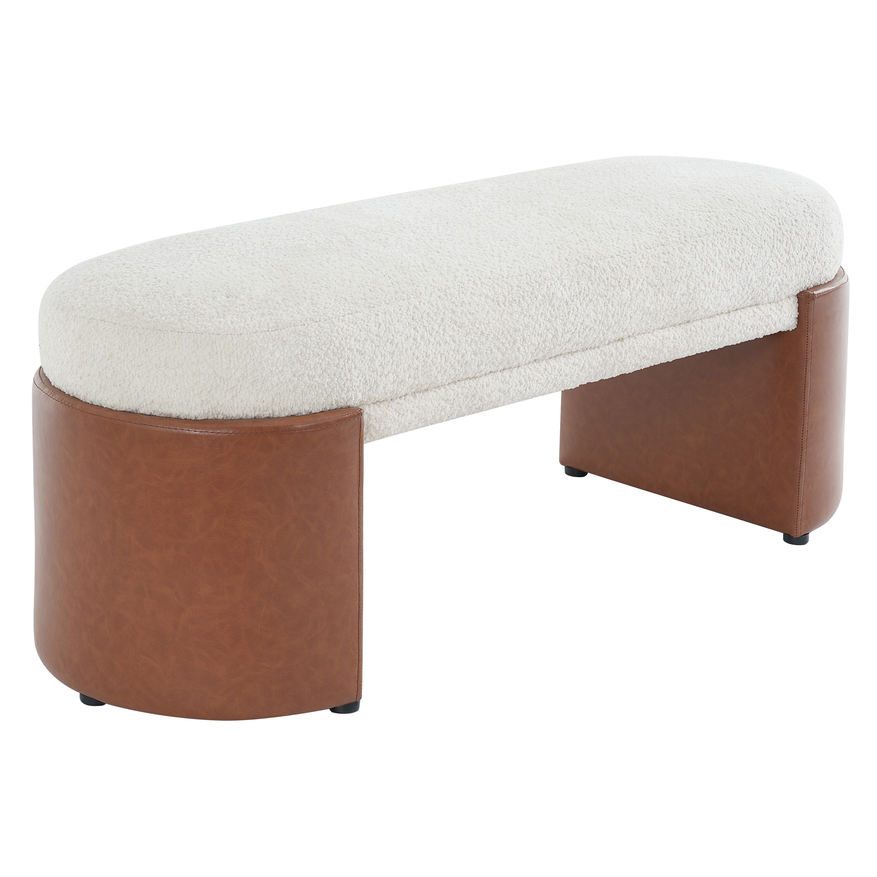 Boucle Upholstered Dining Bench