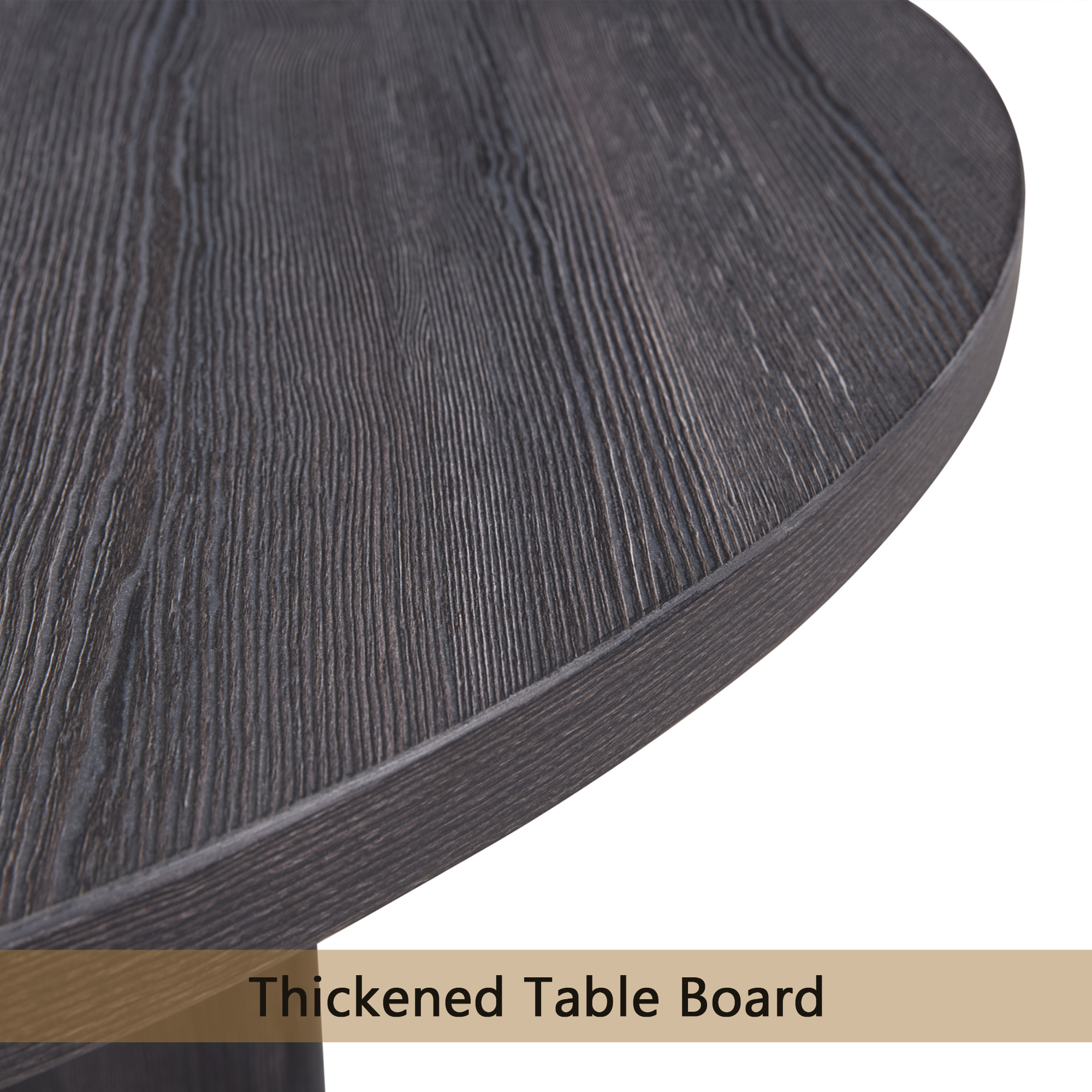 Modern Round Dining Table for 4, Farmhouse 47.3 inch Round Dining Table for Kitchen, Dining Room, Living Room, Antique Black 6
