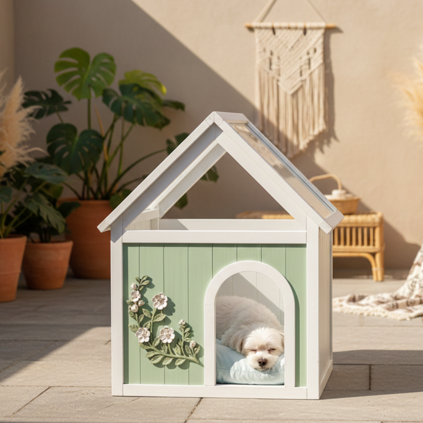 SAGE FSC-Certified Cedar Indoor Cat House with Clear Acrylic Roof – Wooden Pet House for Small Cats & Dogs — foto 7