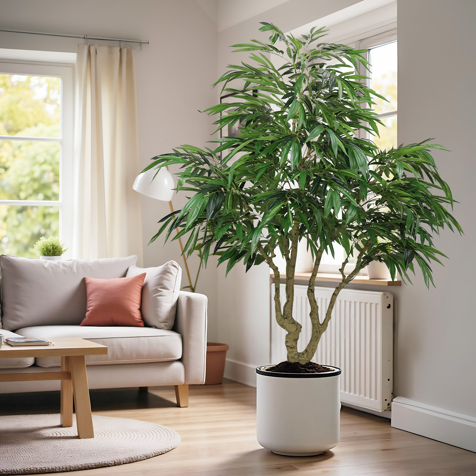 7FT Artificial willow Tree, Indoor Faux slik Greenery Plant for Home, Apartment, or Office Decoration, 1pc/set