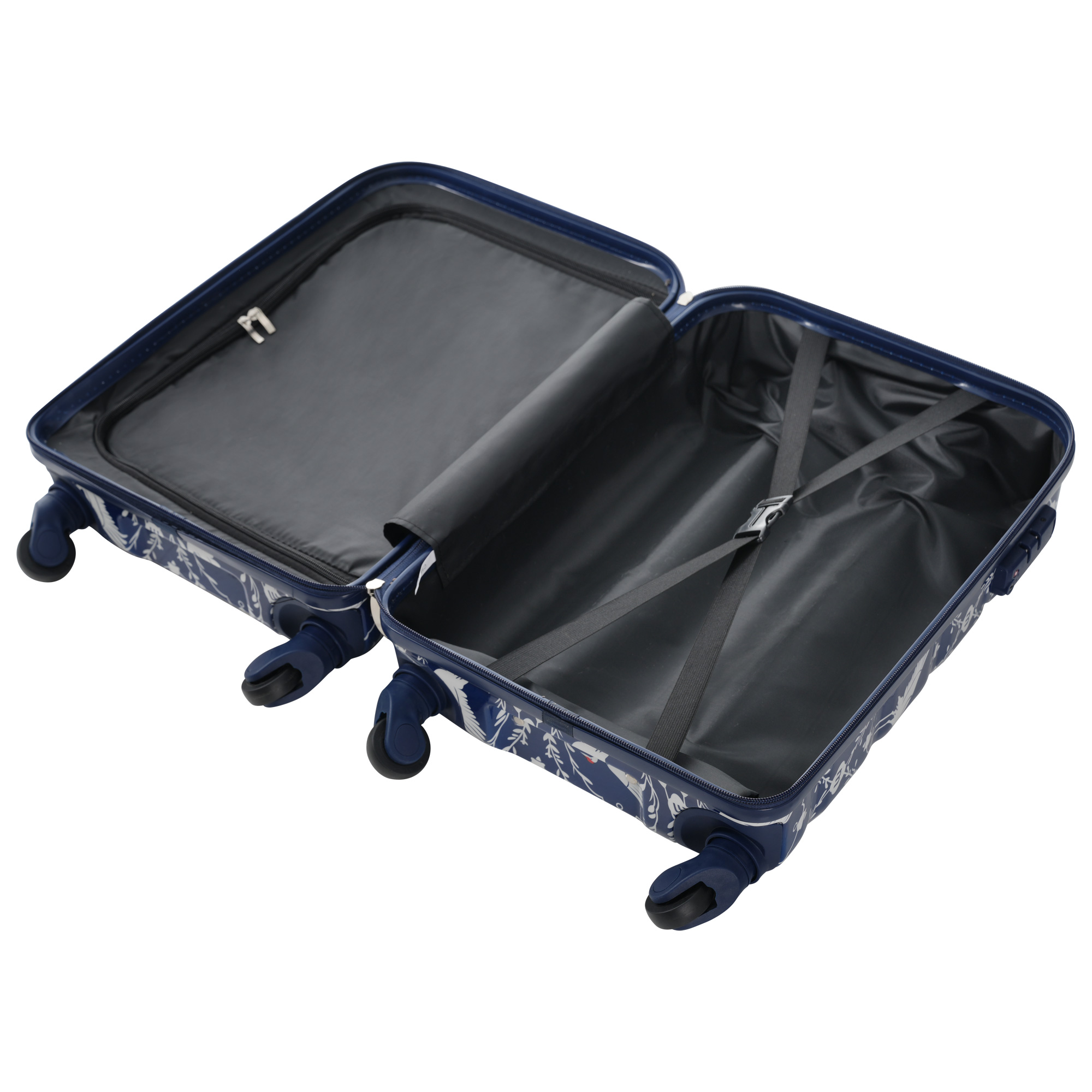 Luggage Set of 3, 20-inch with USB Port, Airline Certified Carry-on Luggage  , ABS+PC Hard Shell Luggage with Spinner Wheels,Indigo Swan — foto 3