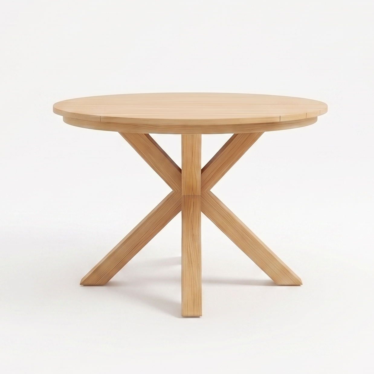 Round Acacia Wood Dining Table