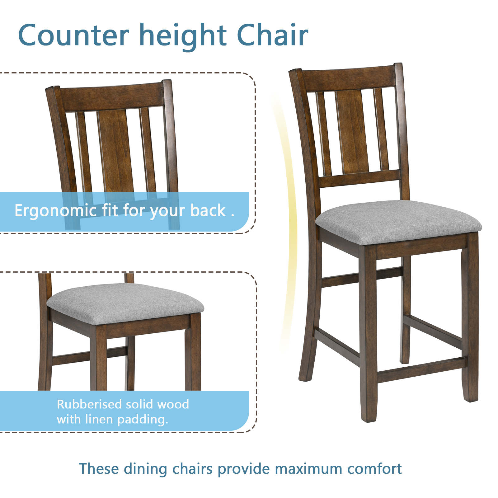 5 Piece Counter Height Dining Set, picture 4 of 5