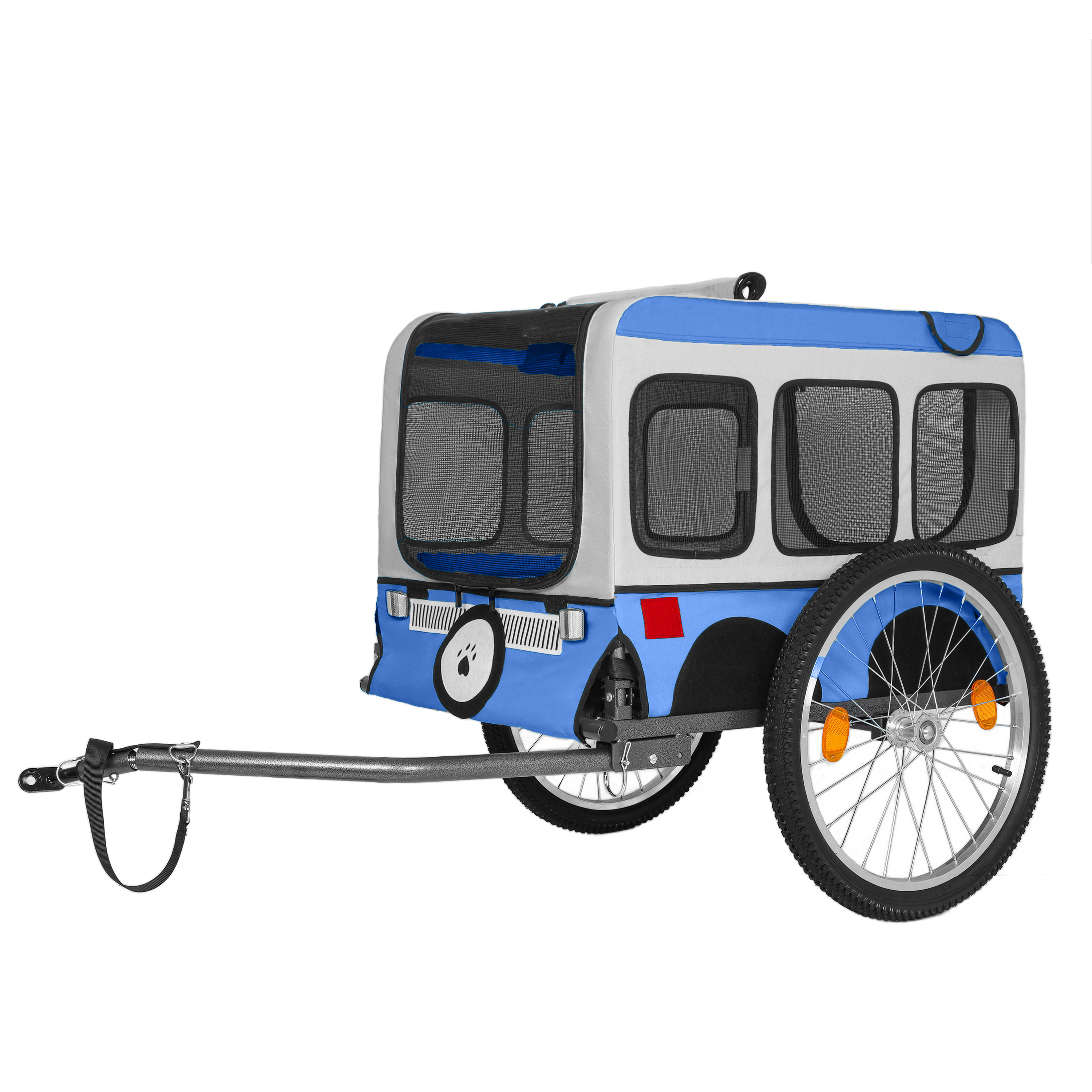Large Folding Bike Trailer for Dogs - 20×2 1/8 Inches Wheels, Heavy-Duty Steel Frame, Spacious Design, All-Terrain Cycling, Jogging & Camping Adventure, Blue — foto 14
