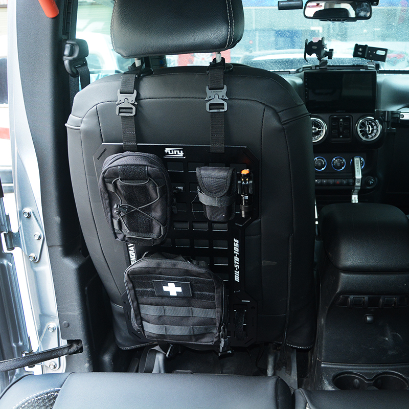 17515 Rigid Molle Panels For Vehicles Truck Mount Rack Panel Tactical Seat Back Organizer with 2 Organizer Storage Bag, 1 Multi-tool Pliers, 1 Flashlight and 5 Fastening Tape — foto 7